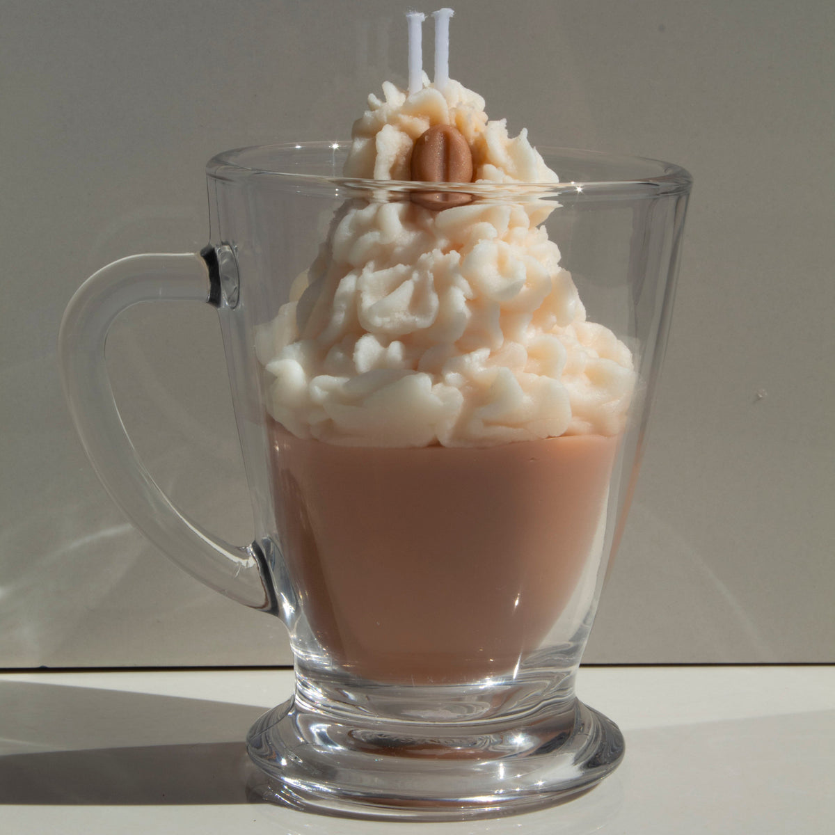 Vela Postre Capuchino Caramelo vista frontal - Koravelas